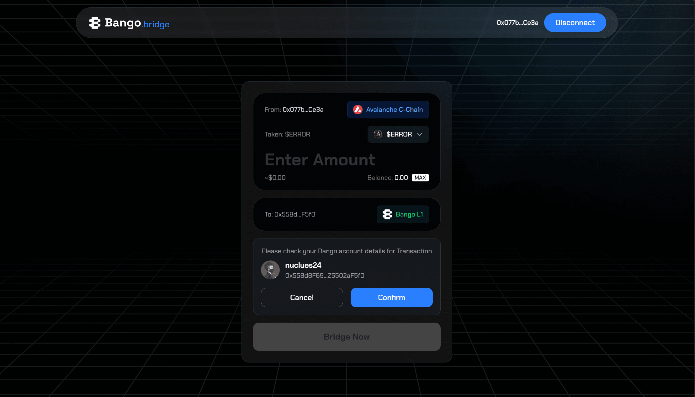 Avalanche Interchain Bridge ( bang chain )